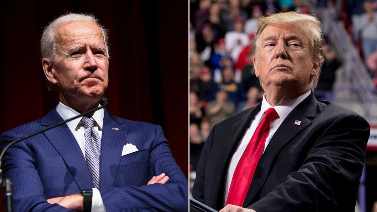This image is from when Trump was President and Joe Biden was the former Vice President. Both of these candidates were candidates of the 2020 elections and are candidates of the 2024 election.